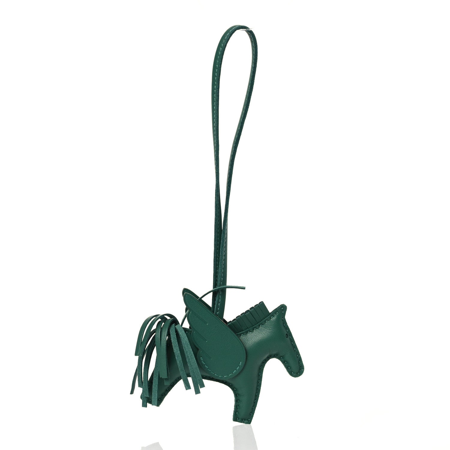 Hermes Milo Lambskin Grigri Rodeo Pegase Horse Bag Charm PM Vert Moyen 2 of 5