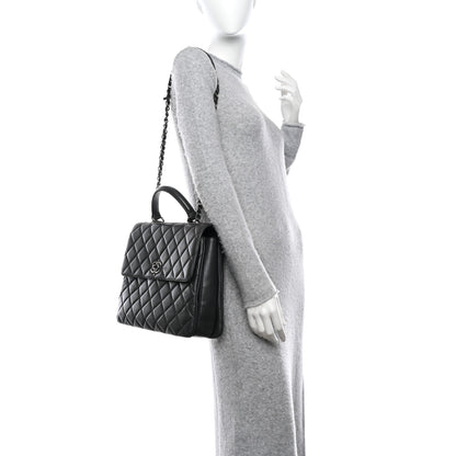 Chanel Lambskin Quilted Large Trendy CC Dual Handle Flap Bag Dark Grey 2 of 11