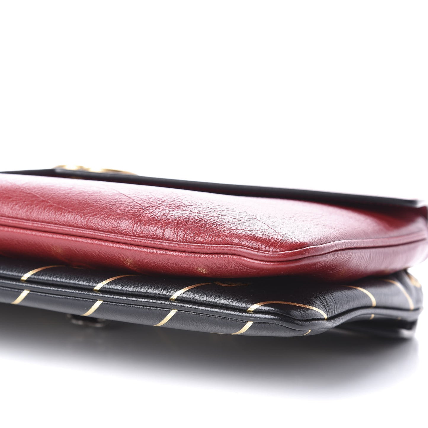 Calfskin Diagonal GG Medium Thiara Double Envelope Shoulder Bag Black Red