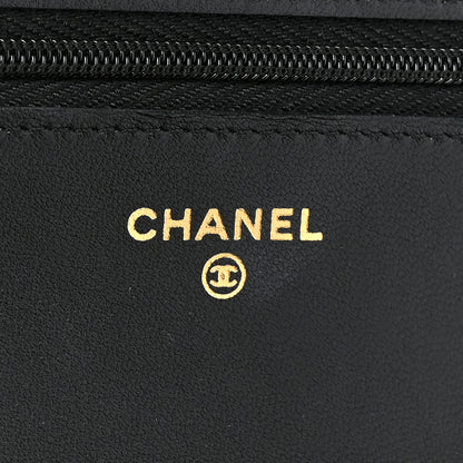 Chanel Lambskin Quilted Wallet On Chain WOC Black 7 of 16