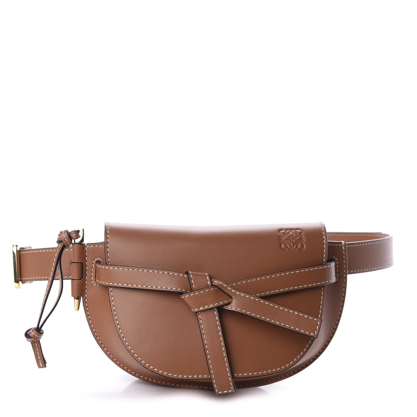 Calfskin Mini Gate Belt Bag Tan