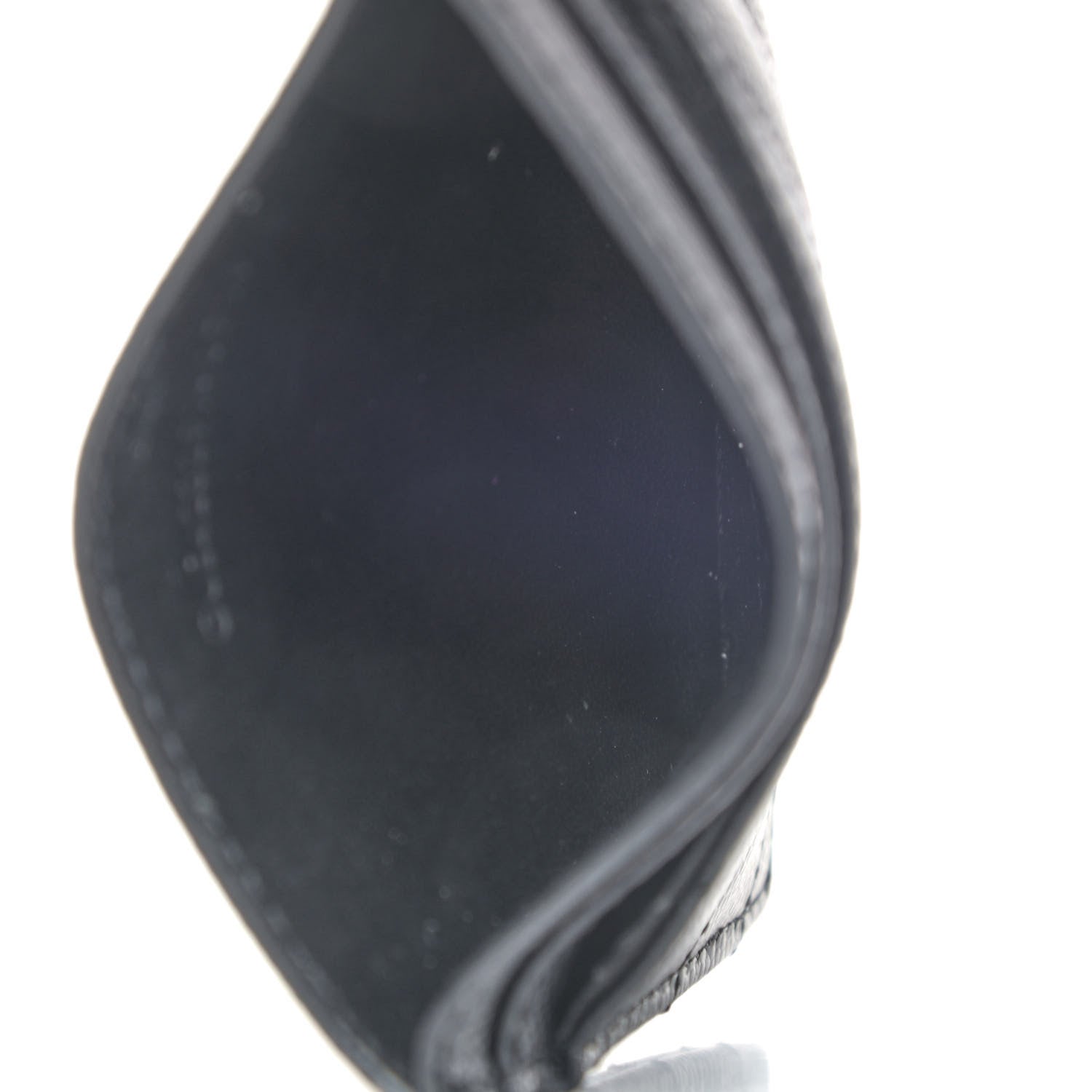 Saint Laurent Grain De Poudre Matelasse Chevron Monogram Credit Card Case Black 4 of 4