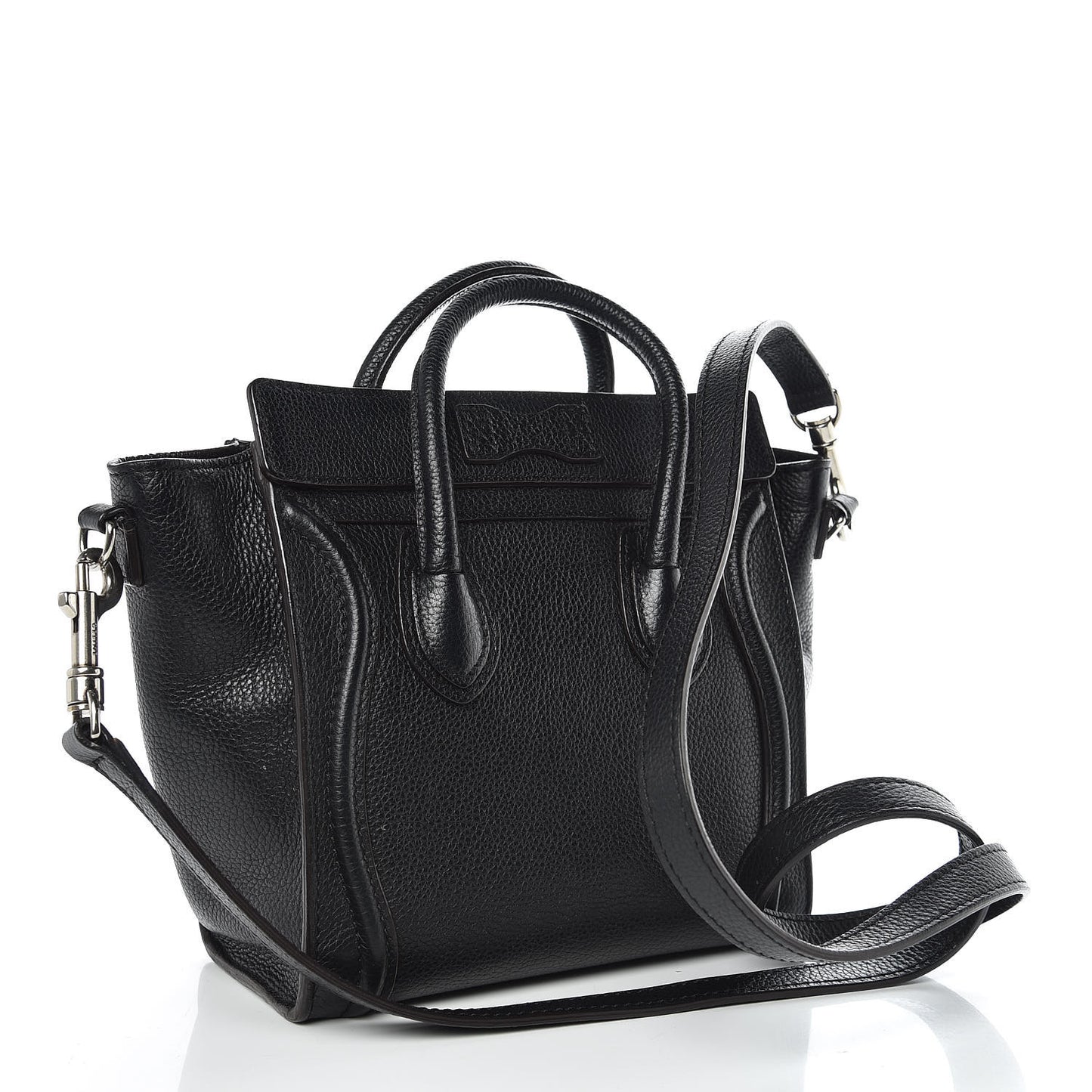 Drummed Calfskin Nano Luggage Black