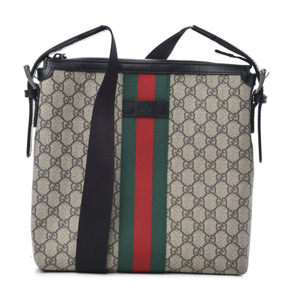 Gucci GG Supreme Monogram Web Messenger Bag Black 1 of 9