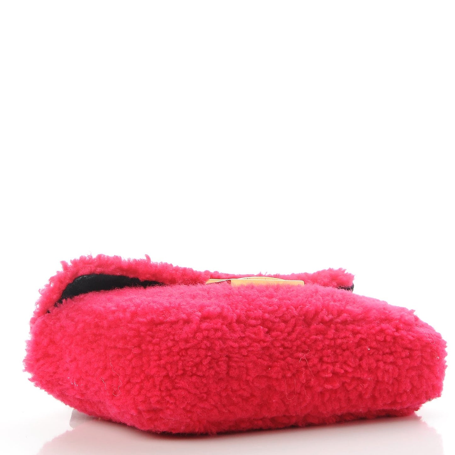 Shearling Nappa Mini Be Baguette Shoulder Bag Fuxia Black