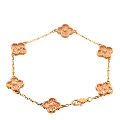 Van Cleef & Arpels 18K Rose Gold 6 Motifs Sweet Alhambra Bracelet 3 of 7