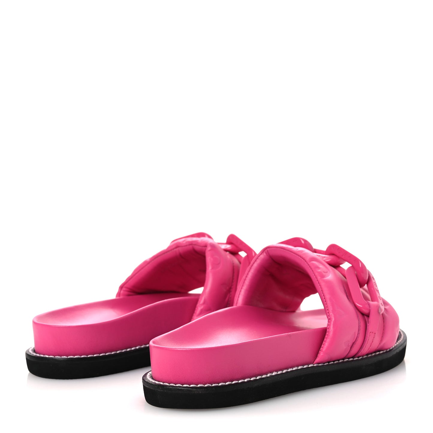 Calfskin Embossed Monogram Sunset Flat Comfort Mule 38.5 Rose Pop