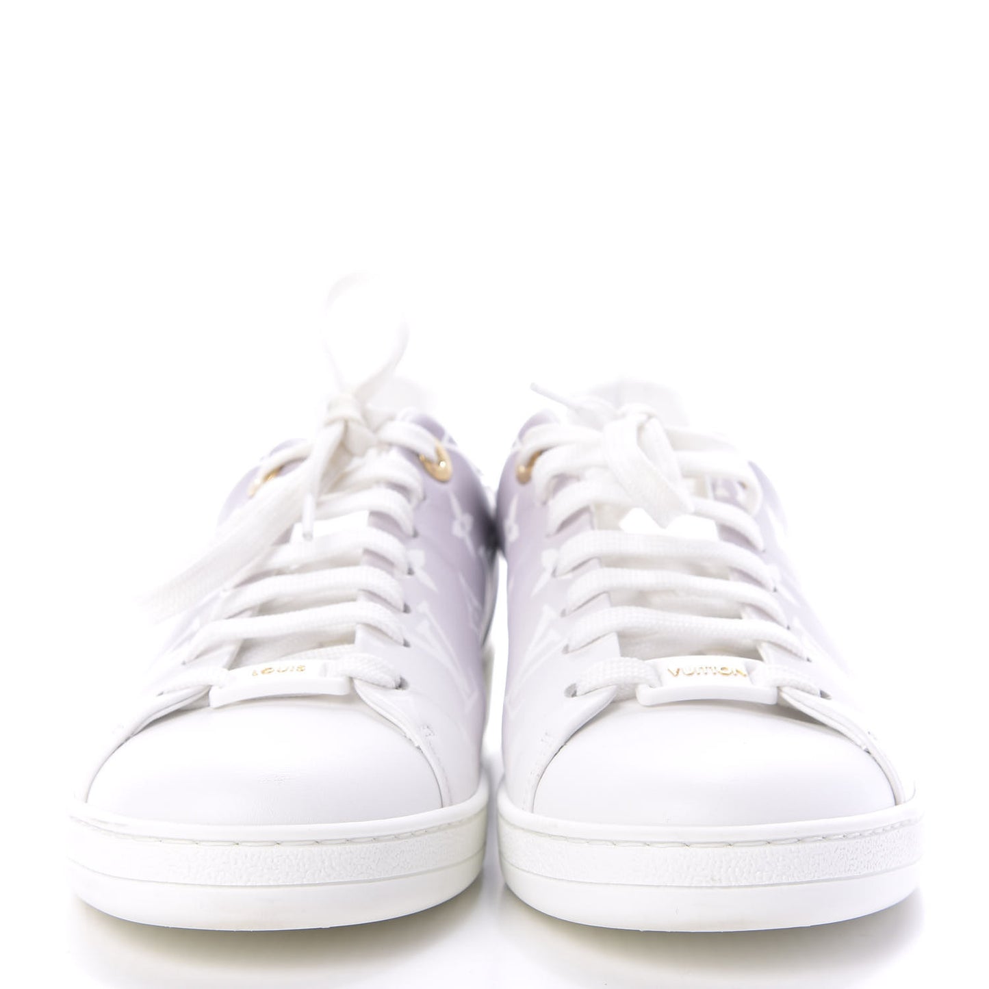 Calfskin Monogram Frontrow Sneakers 38 White Black