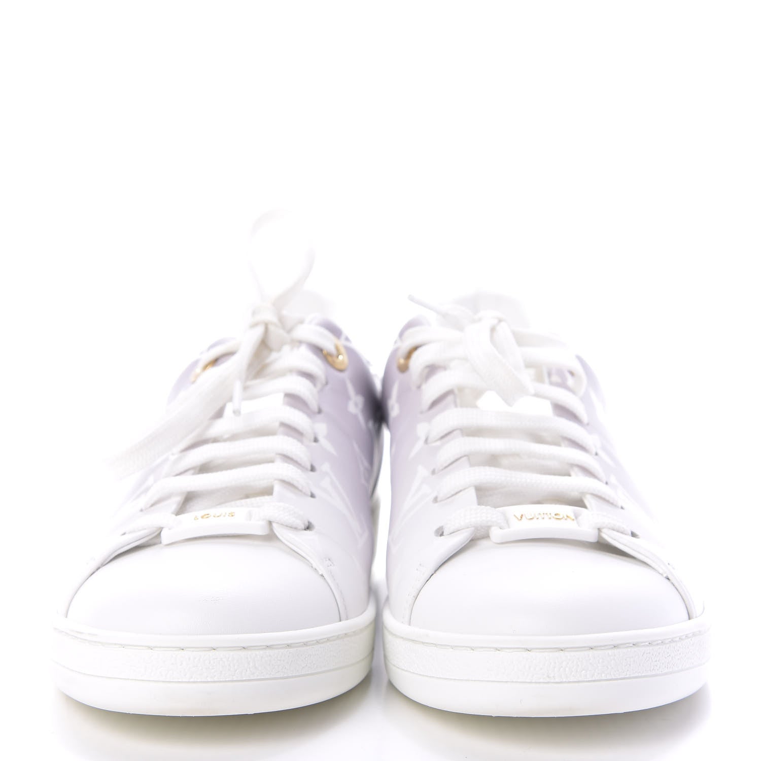 Louis Vuitton Calfskin Monogram Frontrow Sneakers 38 White Black 2 of 10