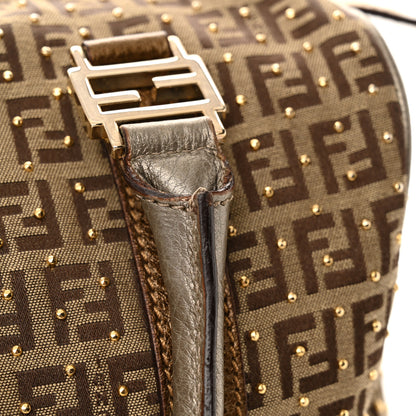 Fendi Zucchino Spalmati Studded Boston Mogano Panna Bruciato 11 of 11