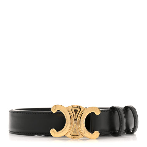 Box Calfskin Medium 25mm Triomphe 75 30 Belt Black