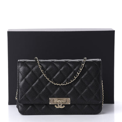 Chanel Caviar Quilted Golden Class Wallet On Chain WOC Black 12 of 12