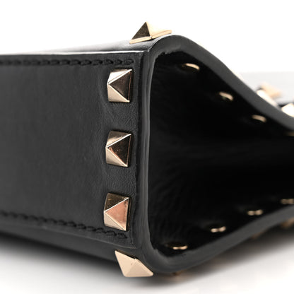 Valentino Garavani Vitello Medium Rockstud Flip Lock Crossbody Bag Black 9 of 12
