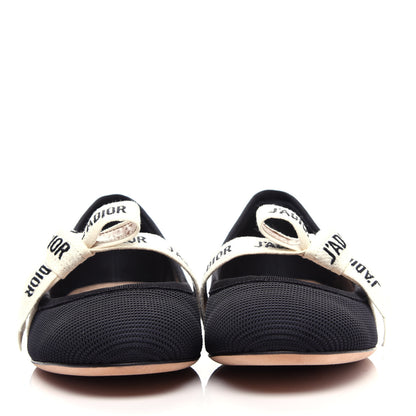 Christian Dior Fabric Ribbon Embroidered J'Adior Ballet Flats 36.5 Black 2 of 11