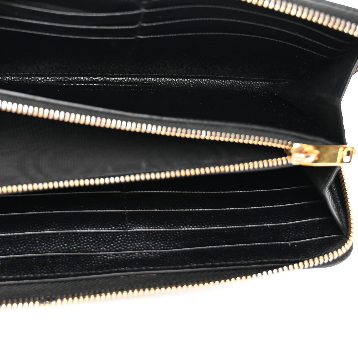 Grain De Poudre Matelasse Chevron Monogram Zip Around Wallet Black