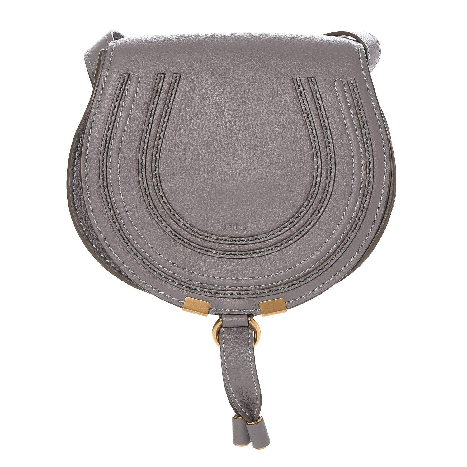 Chloe Calfskin Mini Marcie Round Crossbody Bag Cashmere Grey 1 of 7