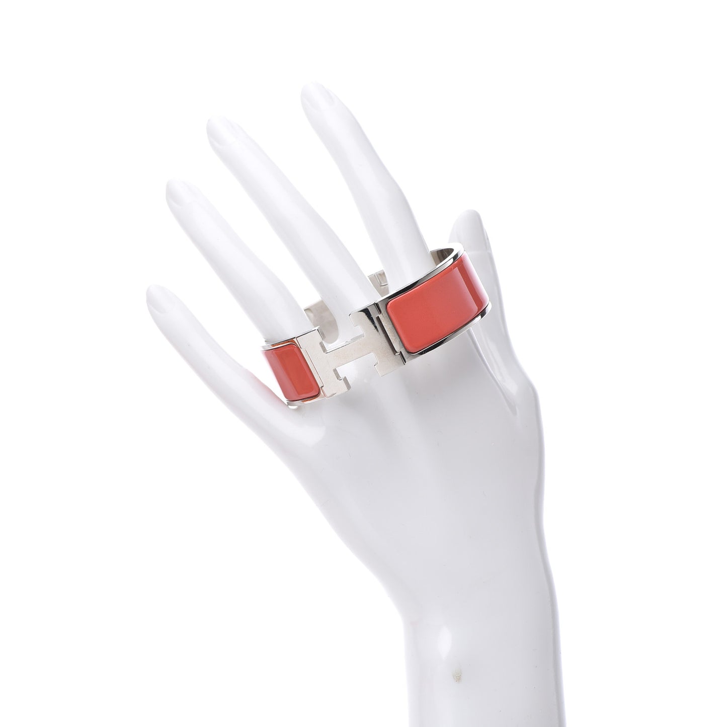 Enamel Wide Clic Clac H Bracelet PM Rouge Corail