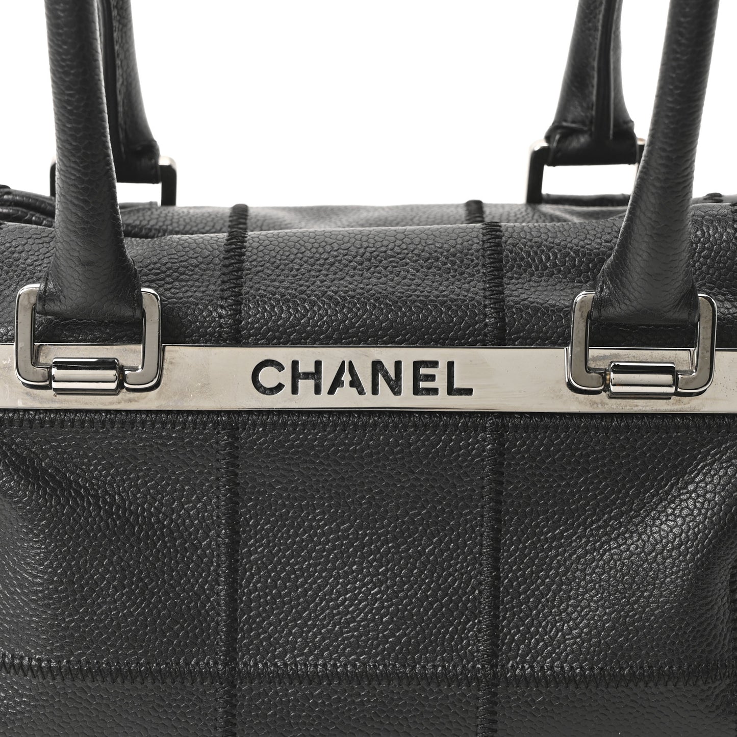 Caviar Square Stitched Tote Black