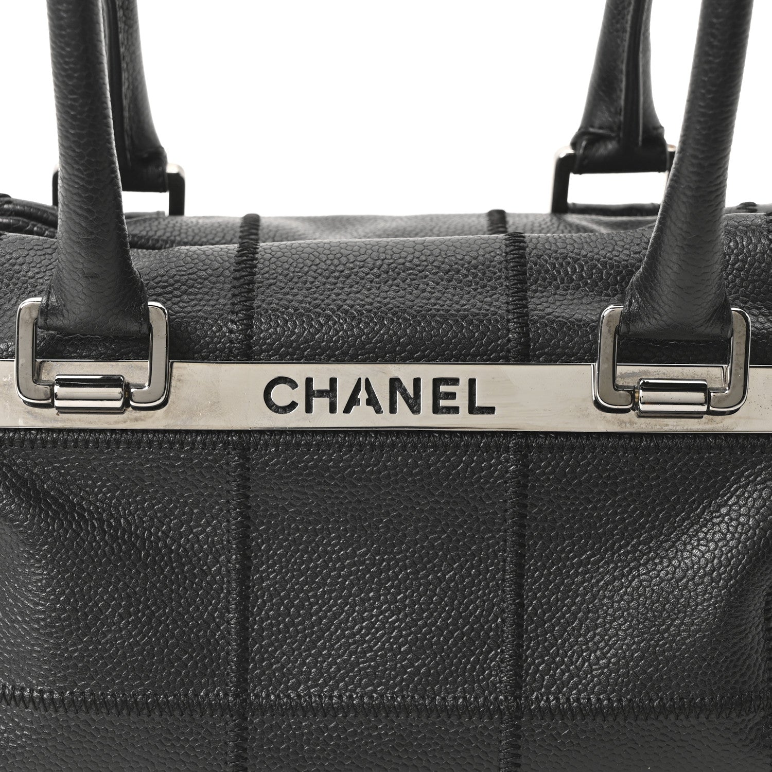 Chanel Caviar Square Stitched Tote Black 8 of 10