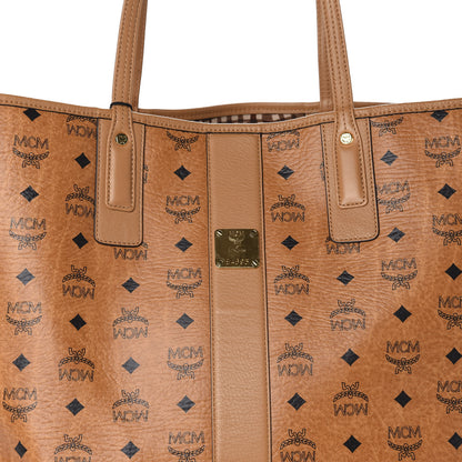 MCM Visetos Large Liz Reversible Shopper Tote Cognac 9 of 16