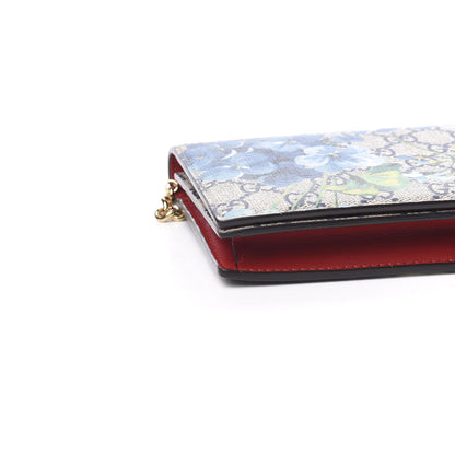 Gucci GG Supreme Monogram Blooms Chain Wallet Blue 6 of 8