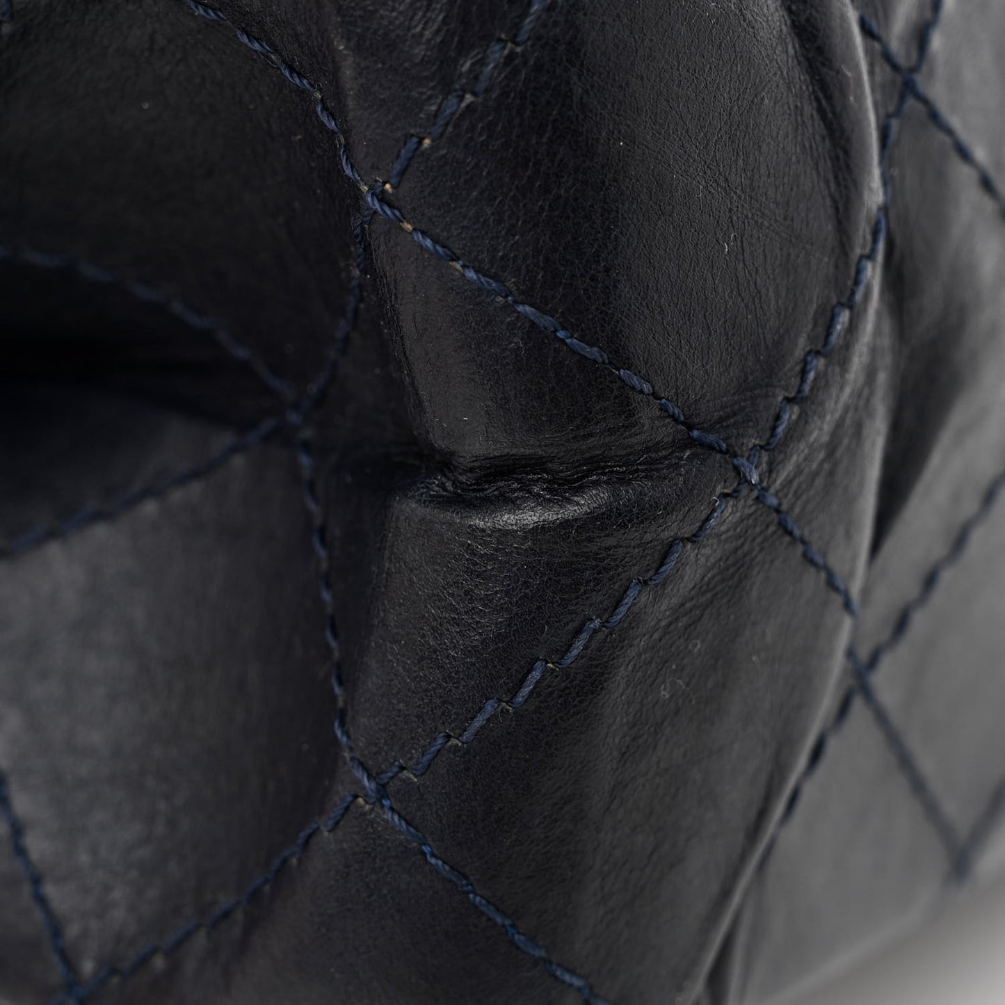 Aged Calfskin Quilted 2.55 Reissue 227 Flap Navy Blue