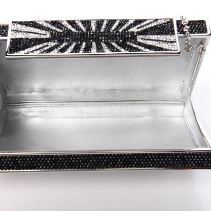 Judith Leiber Crystal Minaudiere Clutch Black Silver 5 of 10