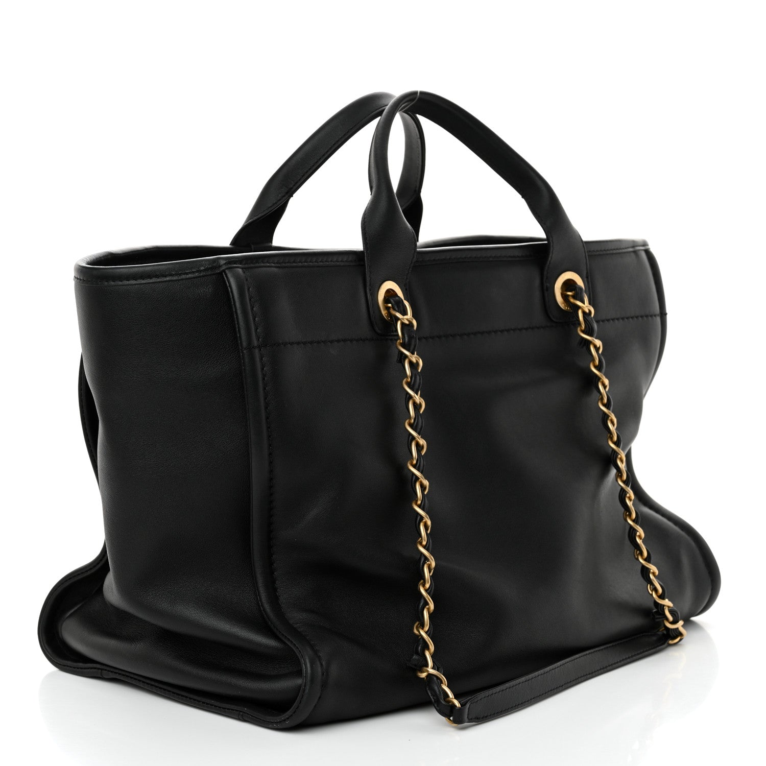 Chanel Calfskin Medium Deauville Tote Black Multicolor 4 of 15