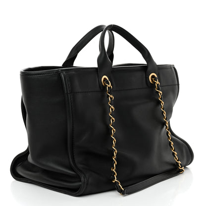 Chanel Calfskin Medium Deauville Tote Black Multicolor 4 of 15