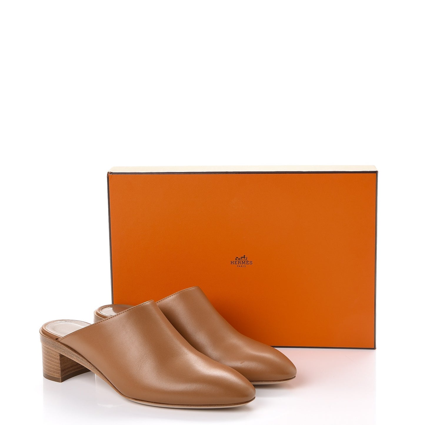 Calfskin Reveuse Mules 37.5 Palissandre