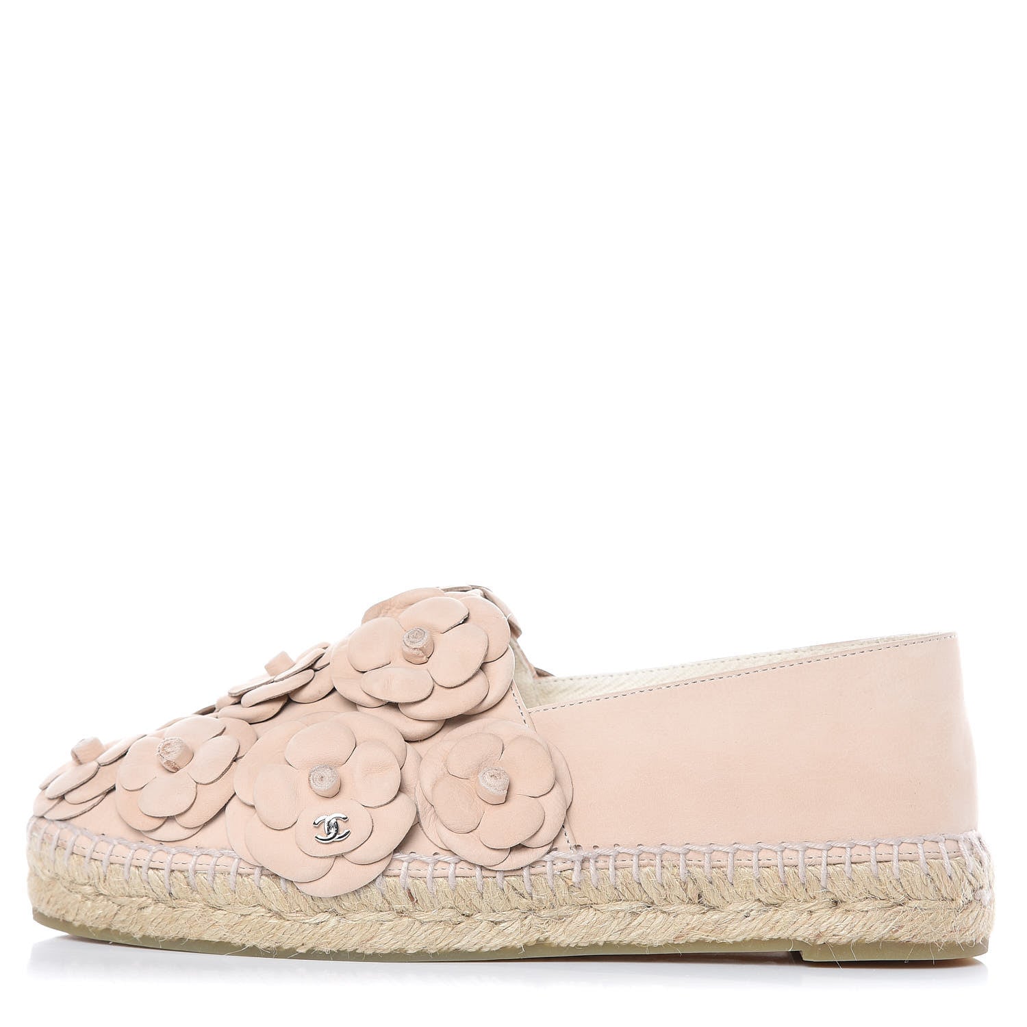 Chanel Suede Camellia CC Espadrilles 38 Pink 1 of 11
