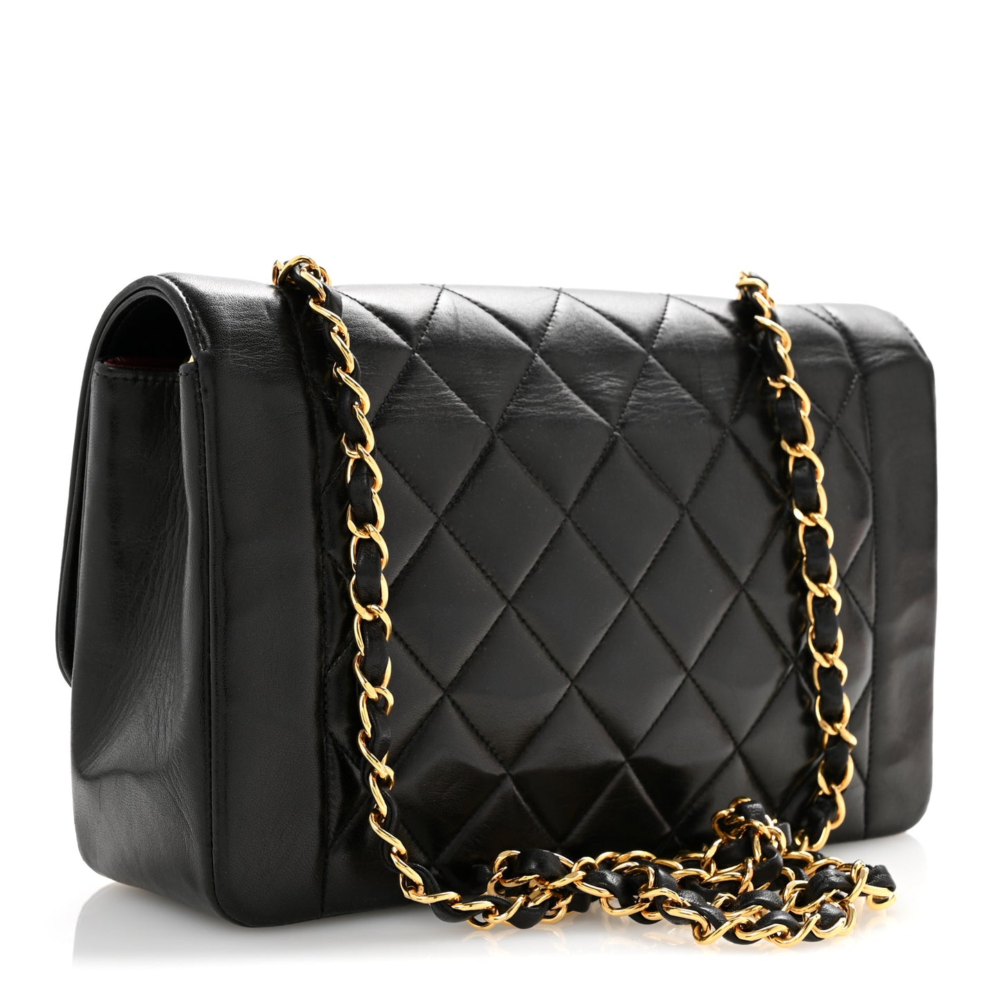 Lambskin Quilted Medium Single Flap Black