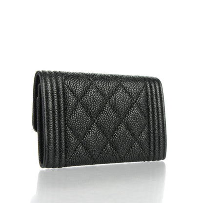 Chanel Caviar Quilted Boy Flap Card Holder Black 3 of 8