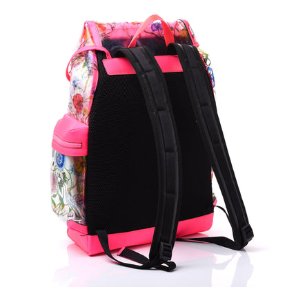 Gucci PVC Floral Double Buckle Backpack Fuchsia 2 of 9