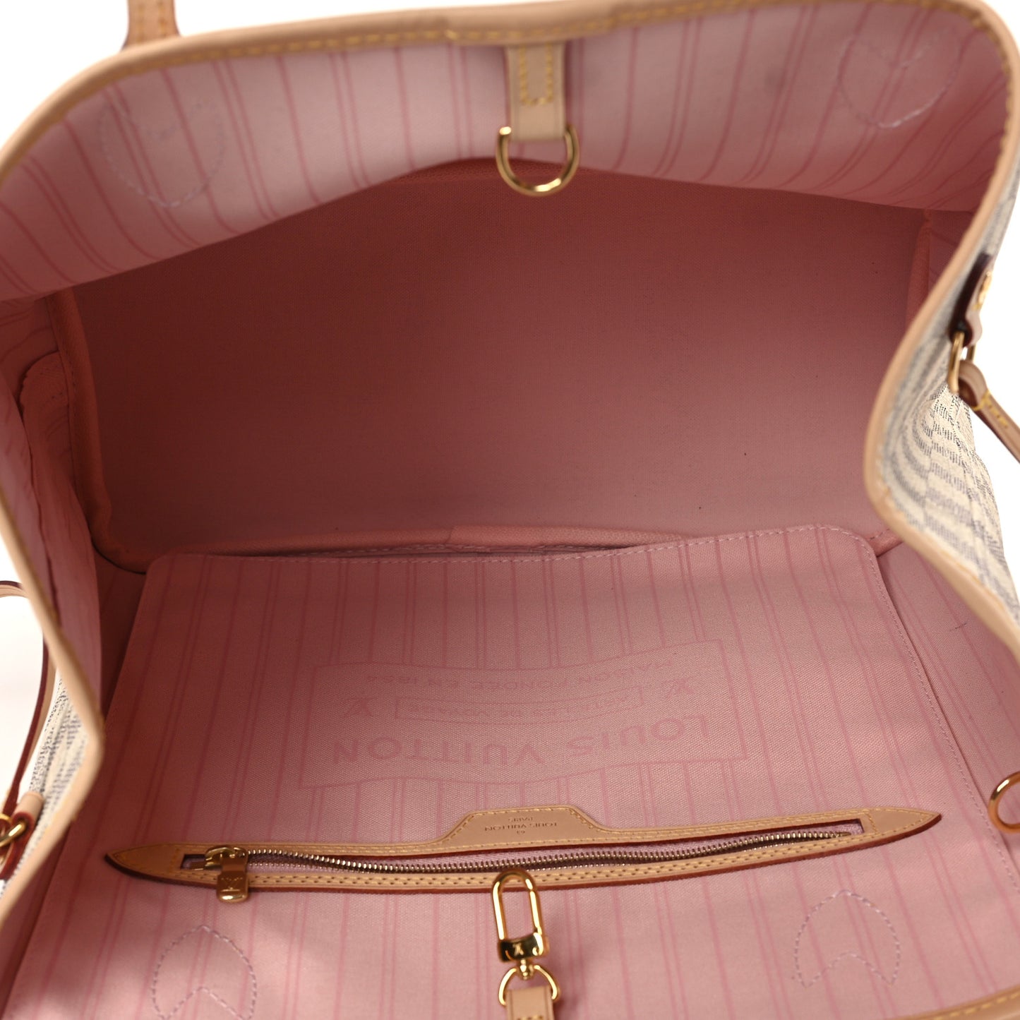 Damier Azur Neo Neverfull MM Rose Ballerine