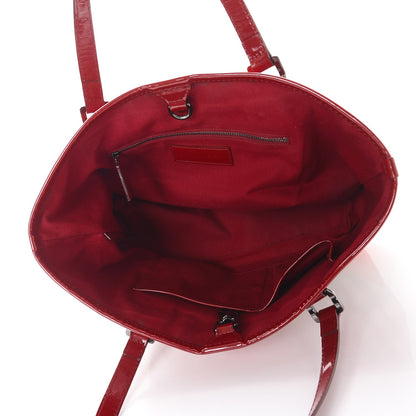 Burberry Supernova Check Patent Trim Shopper Tote Bag Red 5 of 12