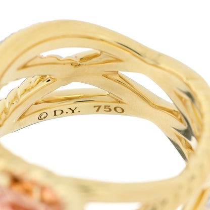 David Yurman 18K Yellow Gold Diamond Morganite 20mm Cable Wrap Ring 54 6.75 4 of 4