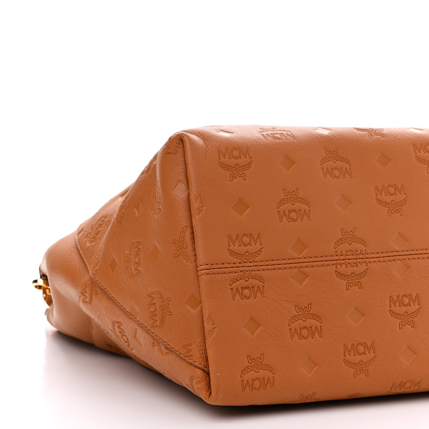 MCM Calfskin Ottomar Monogram Large Klara Hobo Cognac 9 of 10