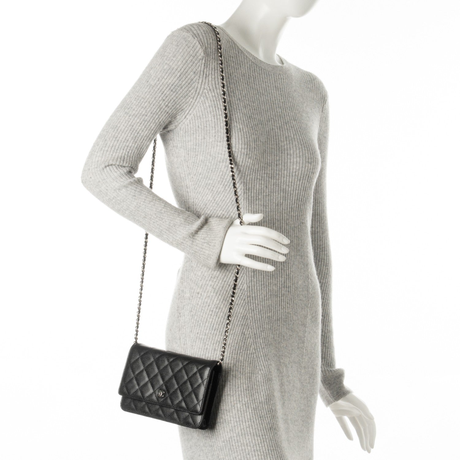 Chanel Caviar Quilted Wallet On Chain WOC Black 2 of 7