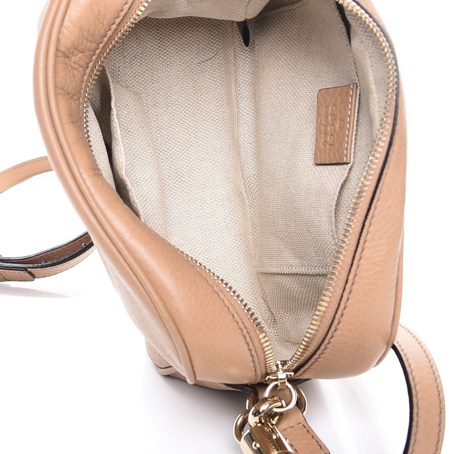Pebbled Calfskin Small Soho Disco Bag Rose Beige