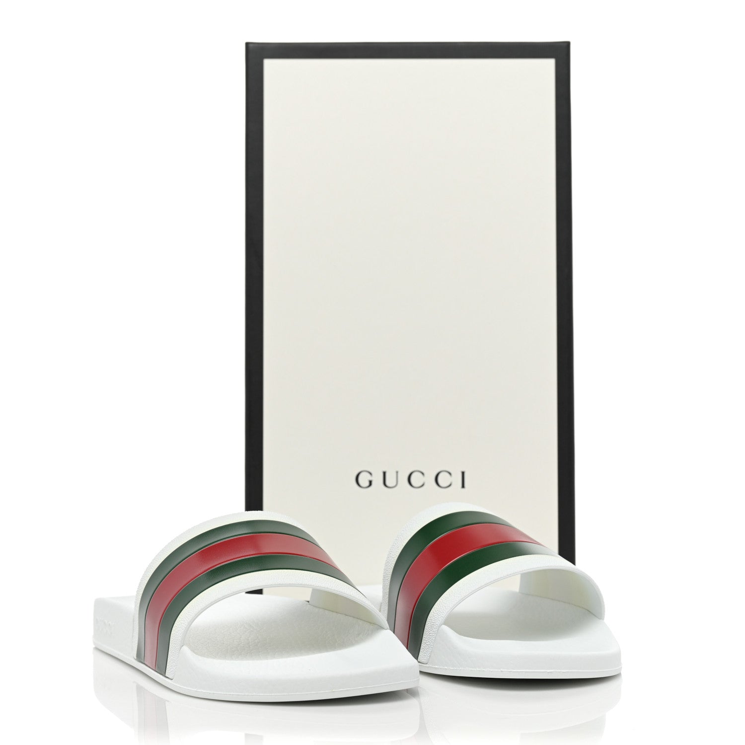 Gucci Rubber Web Mens Pool Slide Sandals 9 Great White 8 of 8