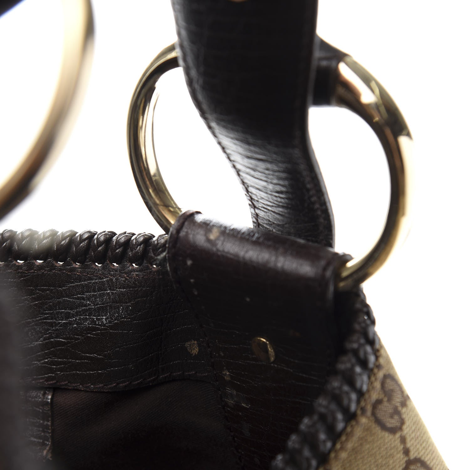 Gucci Monogram Large Horsebit Chain Hobo Dark Brown 10 of 17