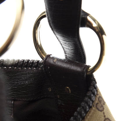 Gucci Monogram Large Horsebit Chain Hobo Dark Brown 10 of 17