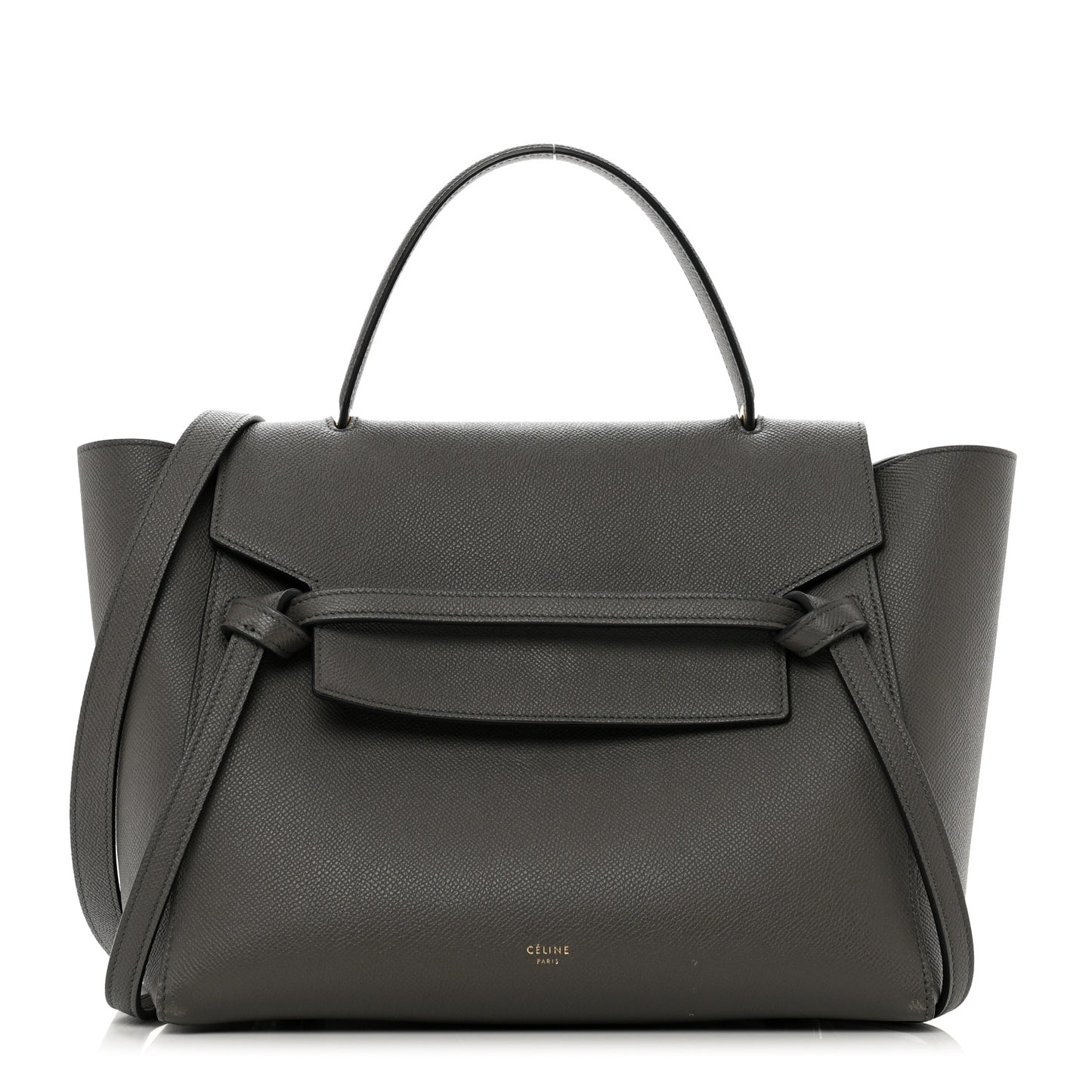 Grained Calfskin Mini Belt Bag Grey
