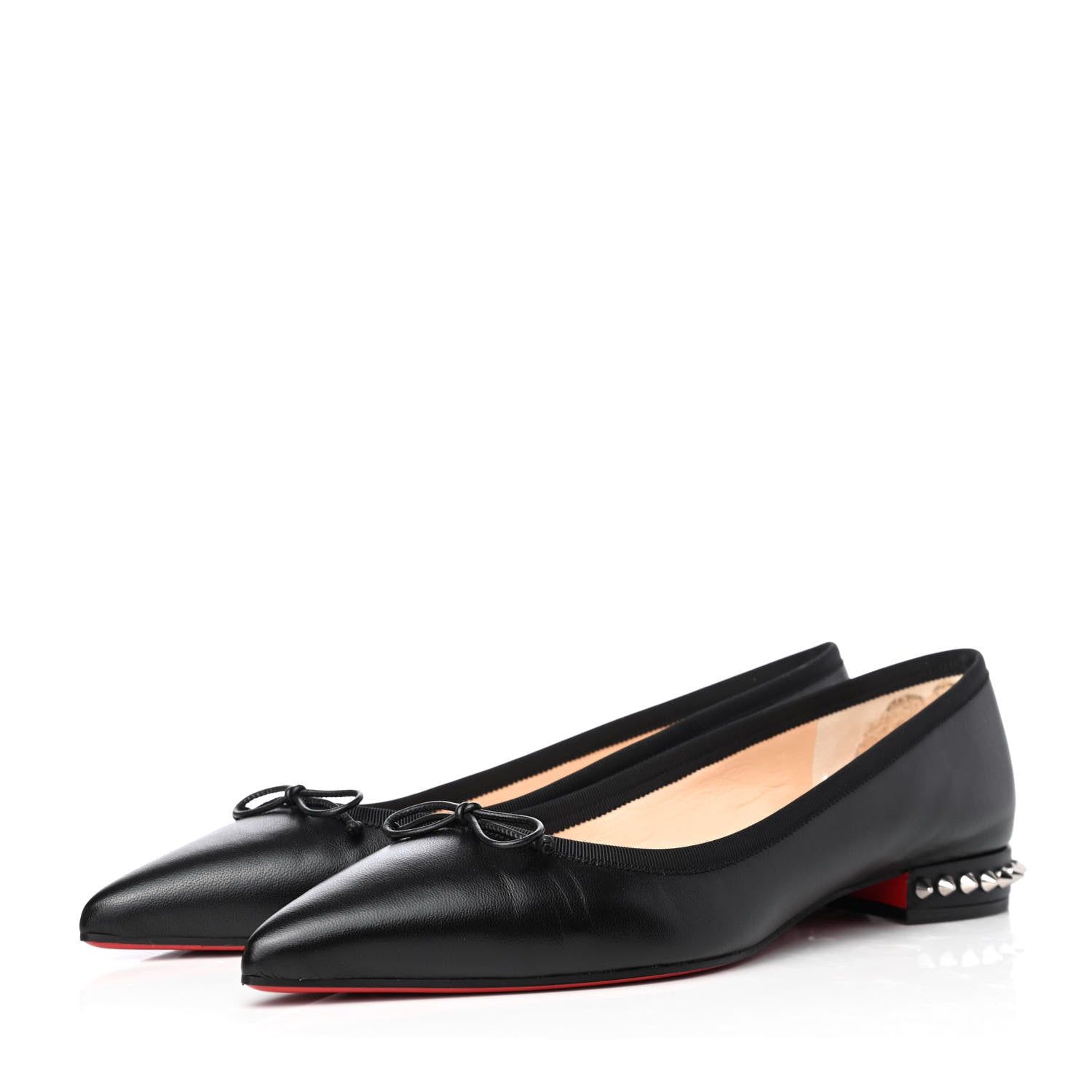 Christian Louboutin Nappa Spiked Hall Flats 38.5 Black 3 of 10