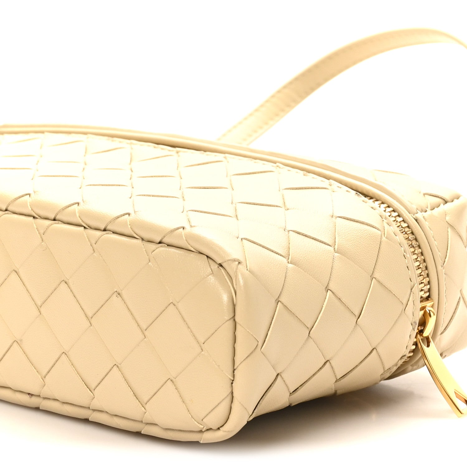 Bottega Veneta Calfskin Intrecciato Bang Bang Vanity Case Ecru