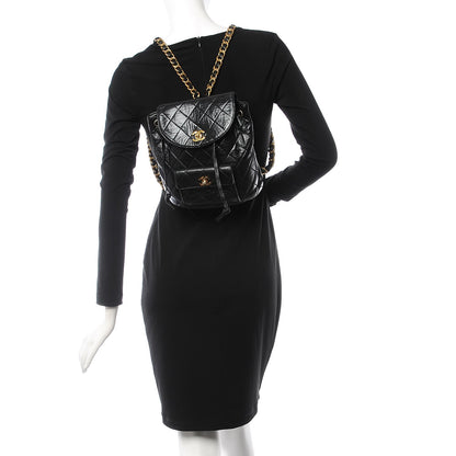 Chanel Lambskin Quilted Drawstring Backpack Black 2 of 11