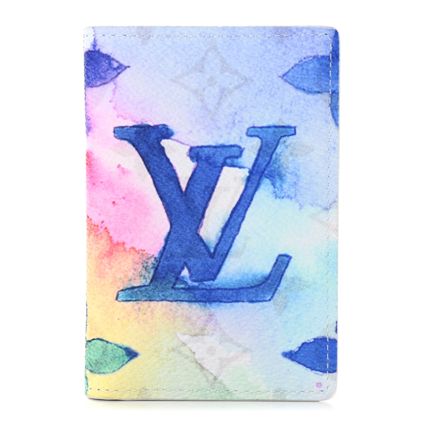 Monogram Watercolor Pocket Organizer NM Multicolor