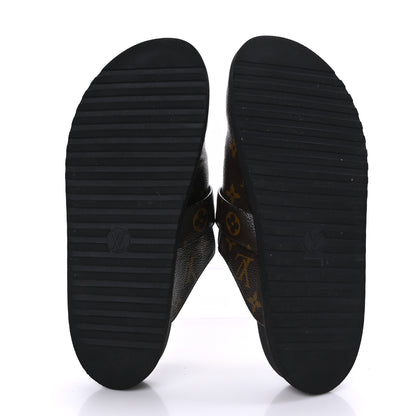 Louis Vuitton Patent Monogram Cosy Flat Comfort Clog Mules 38.5 Cacao Brown 5 of 8