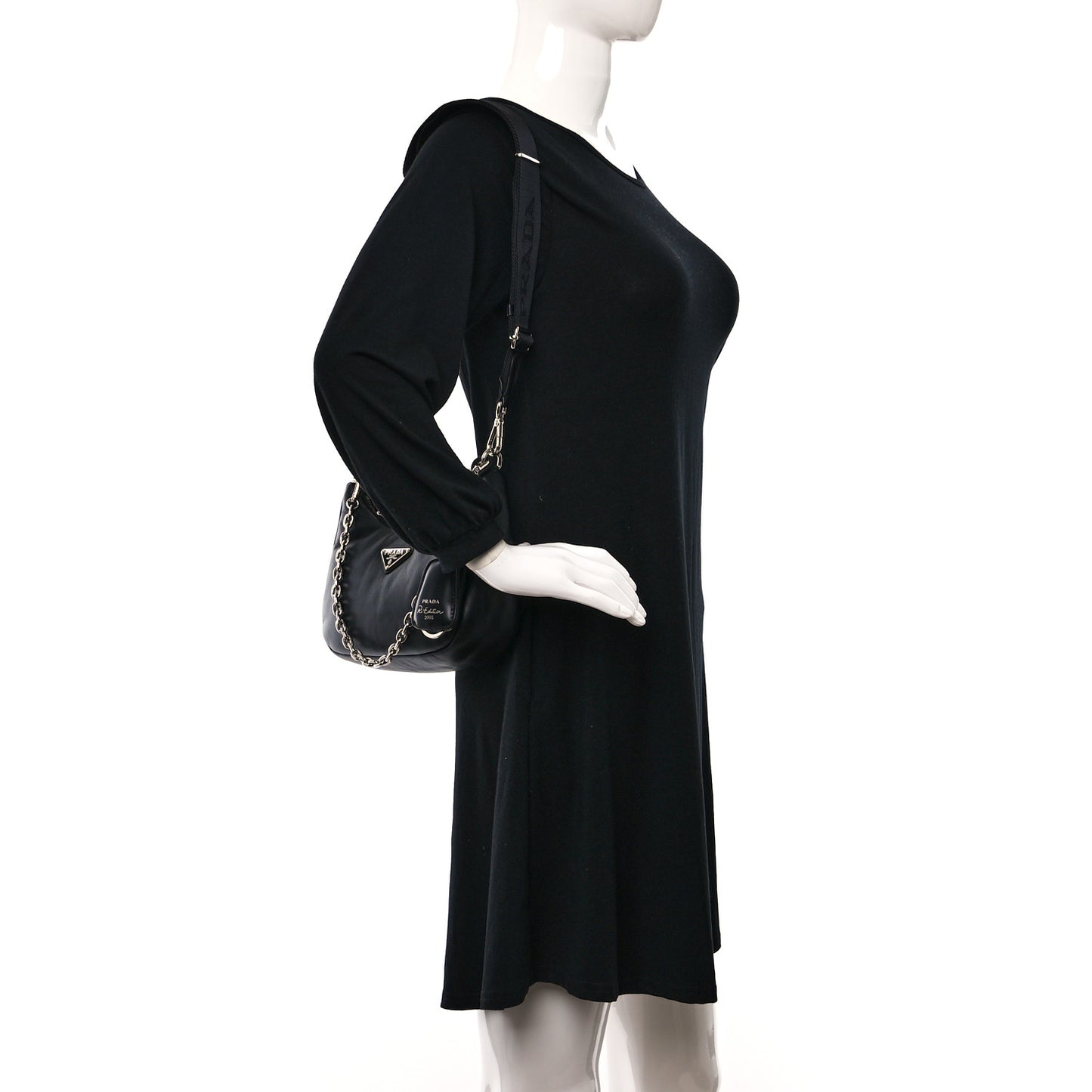 Nappa Soft Padded Re-Edition 2005 Shoulder Bag Black